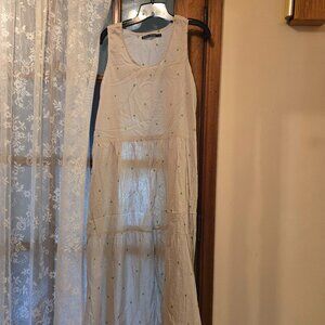SOLD Gudrun Sjoden. Tiered Sleeveless Cotton Dress. Large. EUC. $50.